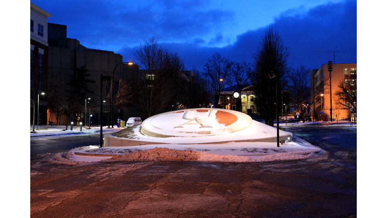 The University of Akron at night