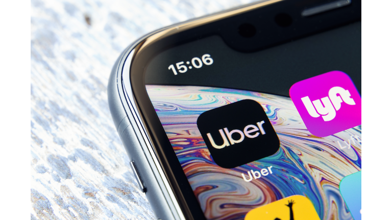 Mobile app Uber on a Apple iPhone XR