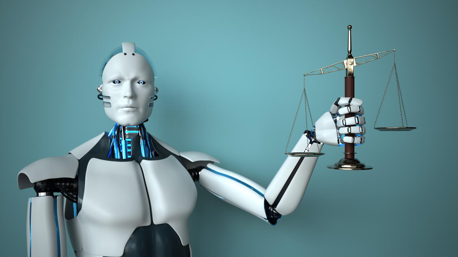 Humanoid robot in the role of a judge