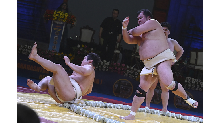 INDIA-JAPAN-WRESTLING-SUMO