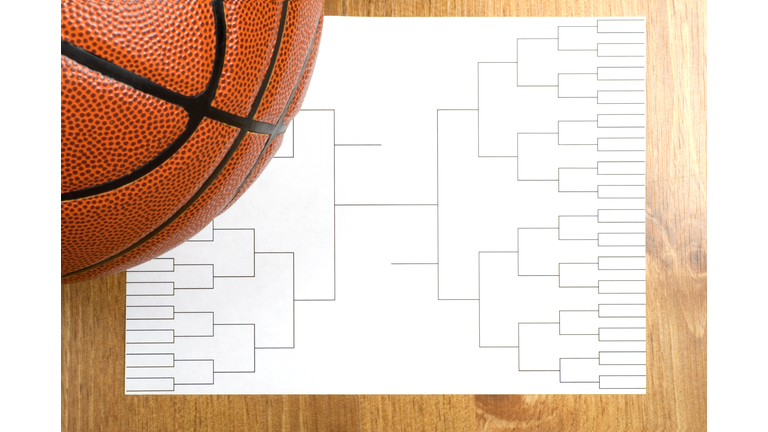 Basketball Tournament Bracket and ball