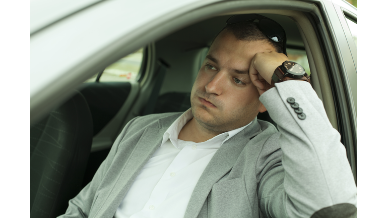 businessman late for work