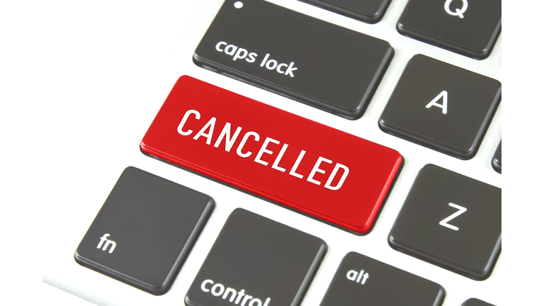 "Cancelled" word on Computer Keyboard Button