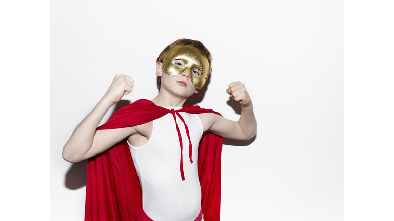 Boy dressed as a superhero