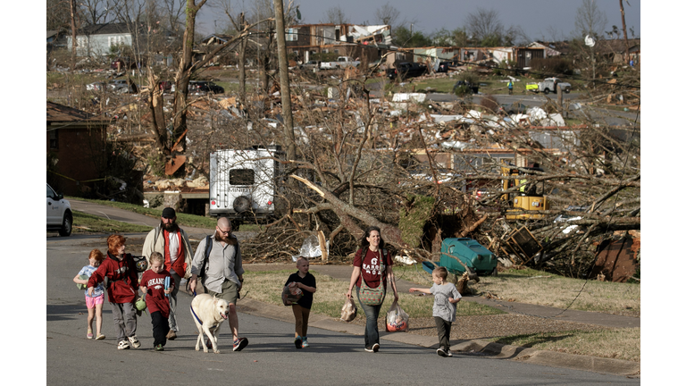 Large Tornado Sweeps Through Little Rock, Arkansas