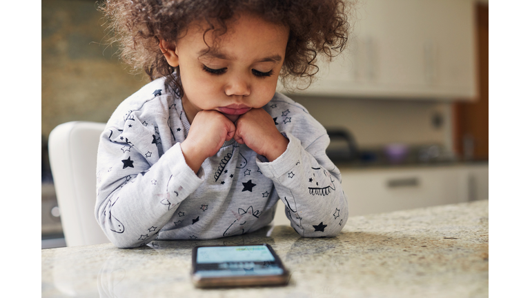 Child using a smartphone