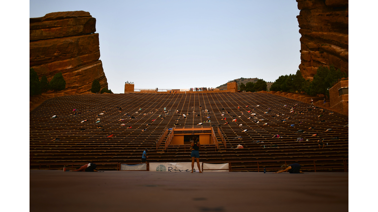 Colorado's Famed Red Rocks Amphitheatre Hosts Social Distanced Yoga And Drive-In Movies