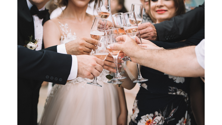 Wedding Champagne Toast - Stock image