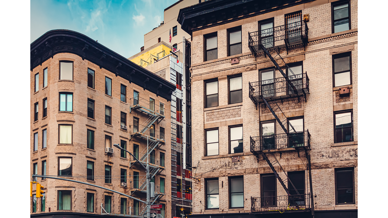 SoHo district residential buildings facade, Manhattan , New York