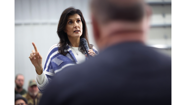 GOP Presidential Candidate Nikki Haley Campaigns In Central Iowa