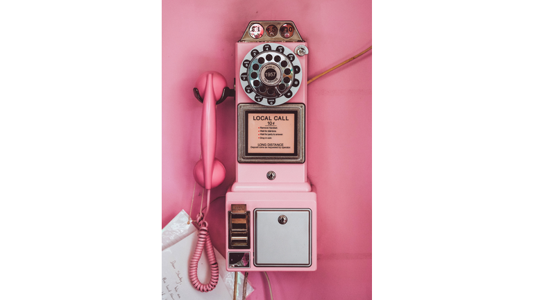 Text On Pink Pay Phone