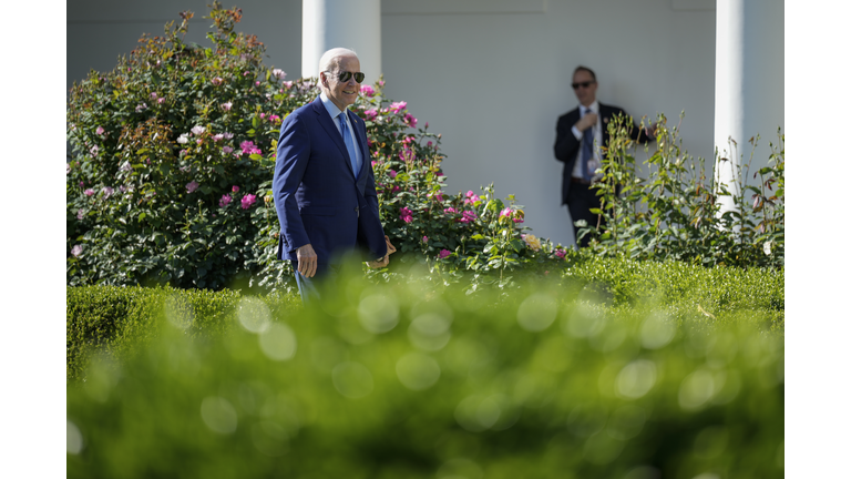 President Biden Departs White House For A Weekend At Camp David