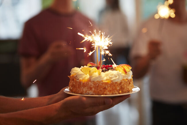 Celebrating birthday. Summer garden party