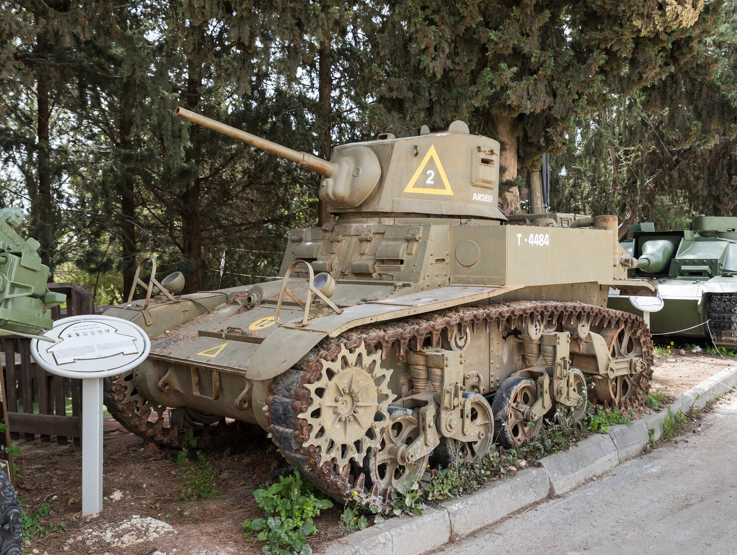 American light tank M3A1 Stuart is on the Memorial Site near the Armored Corps Museum in Latrun, Israel
