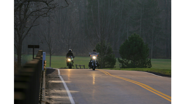 Motorcycle riders on a rural road