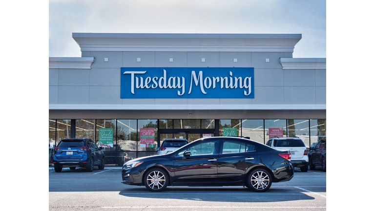 Tuesday Morning storefront and building exterior in Houston, TX.