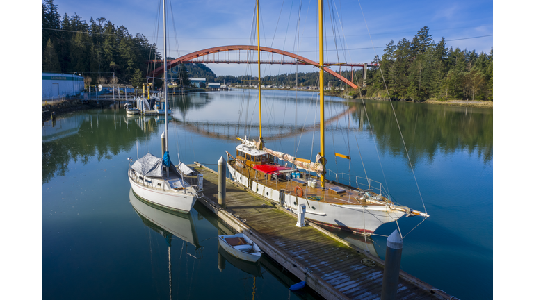 Rainbow Bridge in the Town of La Conner, Washington.