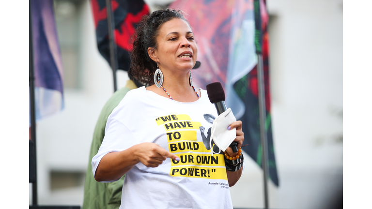 BLD PWR And Black Lives Matter Los Angeles Host Final March To The Polls In Downtown Los Angeles