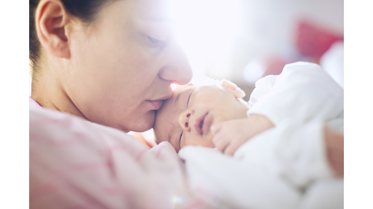 Mother with her newborn son