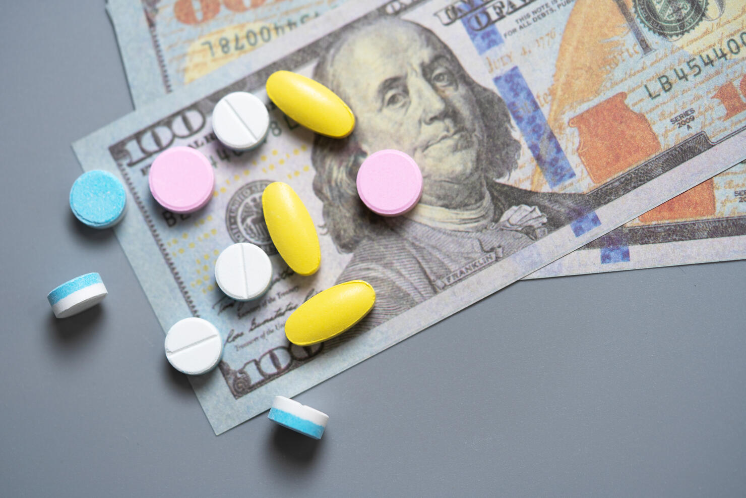money and pills,medicine