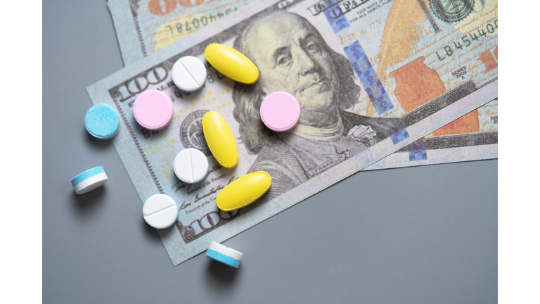 money and pills,medicine