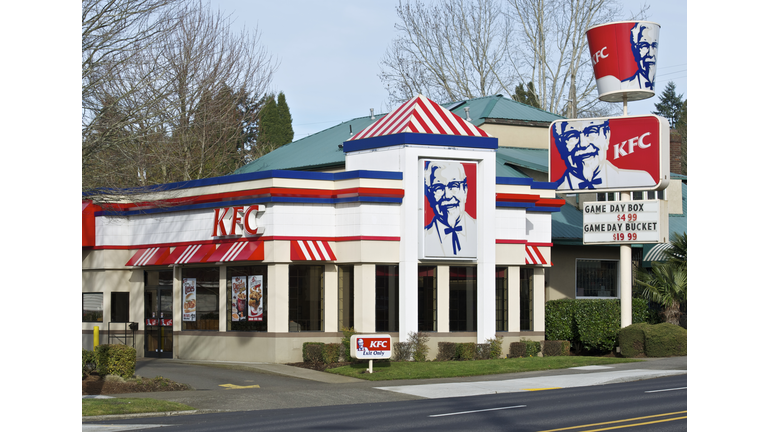 KFC Kentucky Fried Chicken Restaurant Portland Oregon Entrance and signs