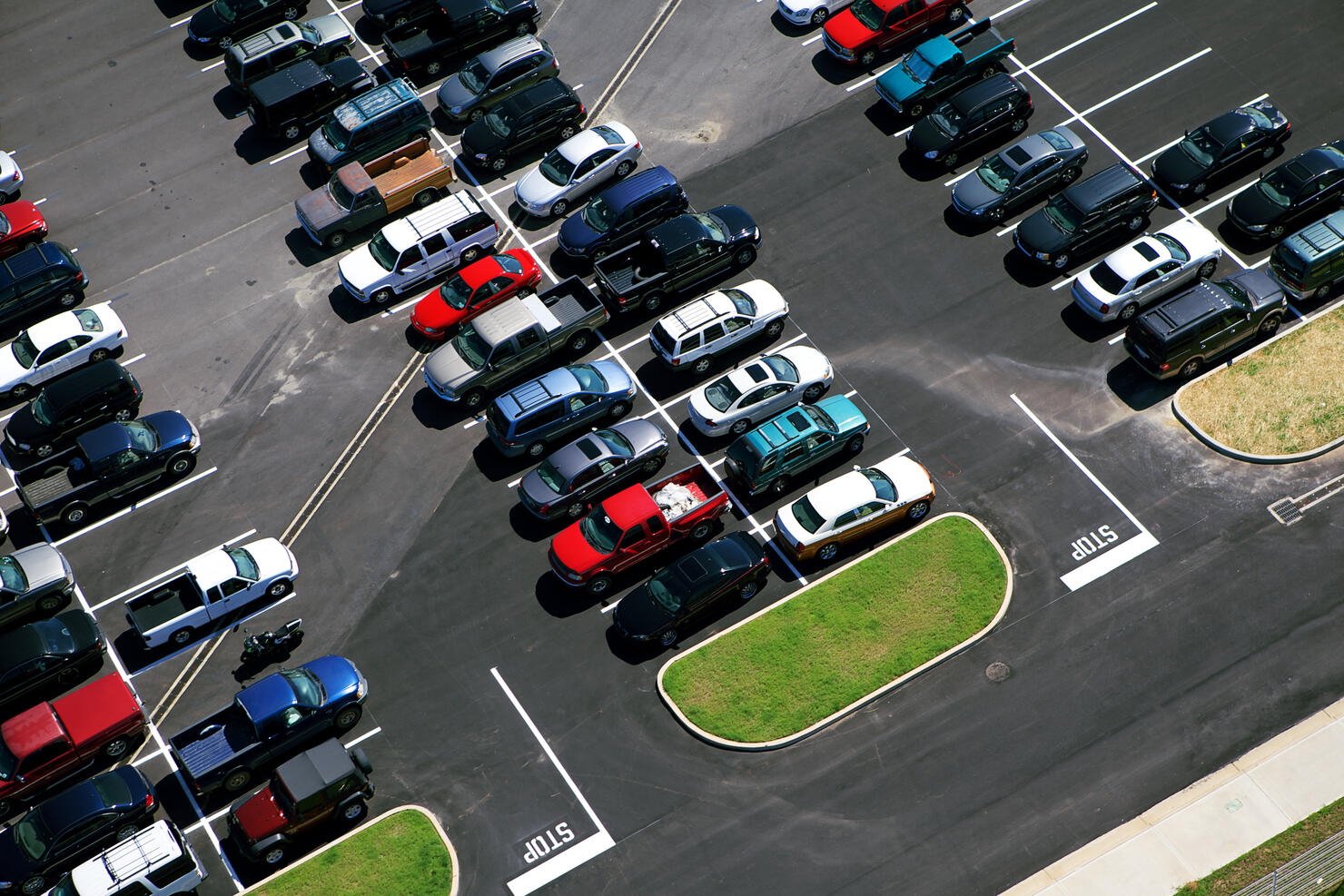 Ariel picture of a parking lot