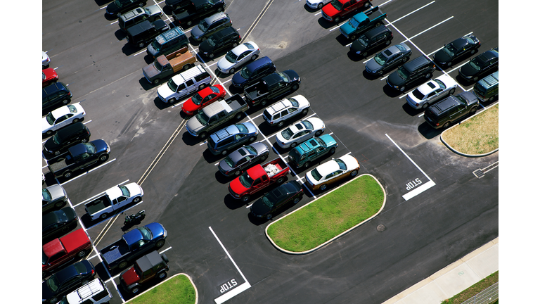 Ariel picture of a parking lot