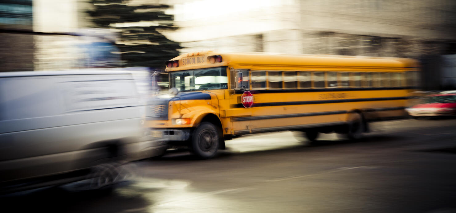 School Bus In Motion