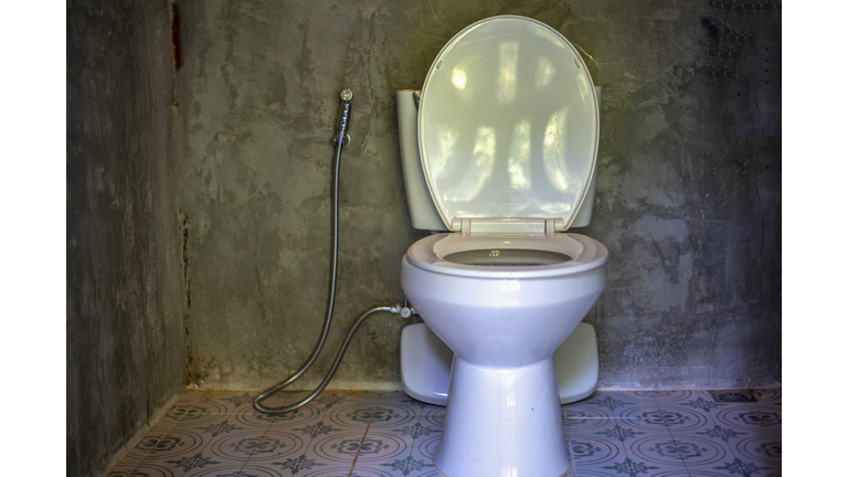 Toilet bowl in modern bathroom