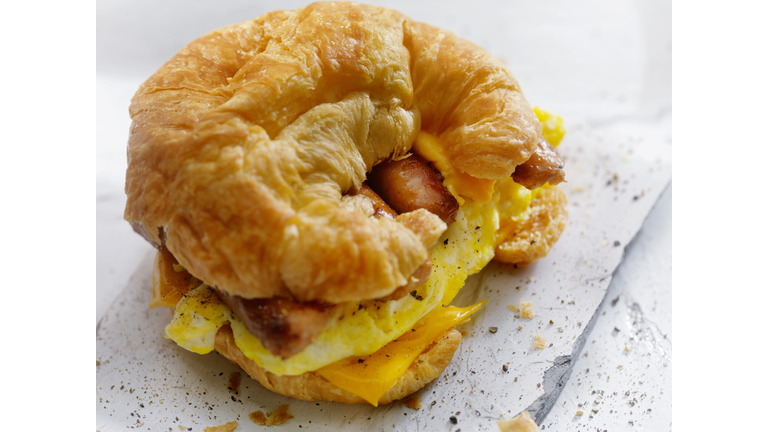 Egg, Sausage and Cheese Breakfast Croissant