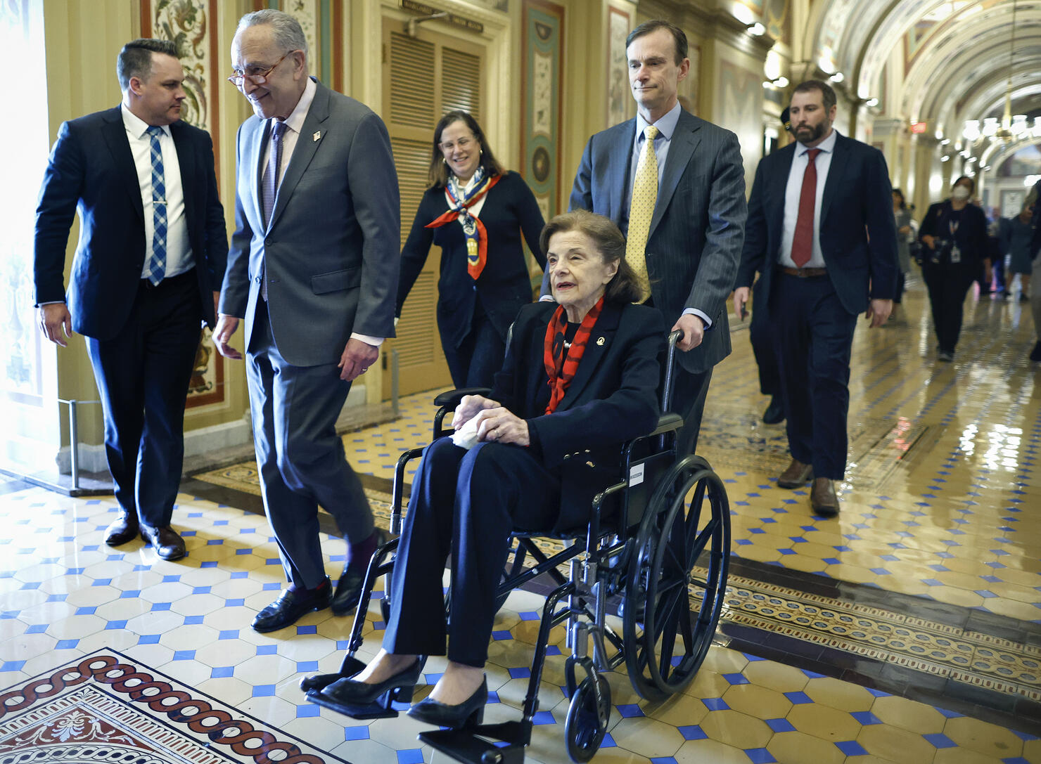 Senator Feinstein Returns To Capitol Hill After Months-Long Absence