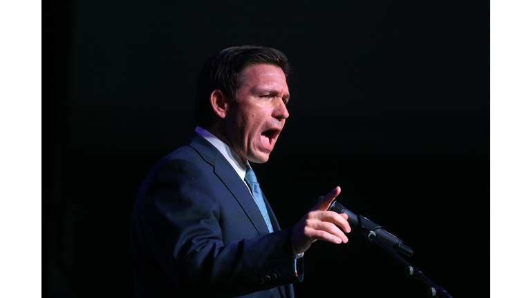 Florida Governor Desantis's Address To Republican Party Of Wisconsin Draws Pro-Trump Protesters