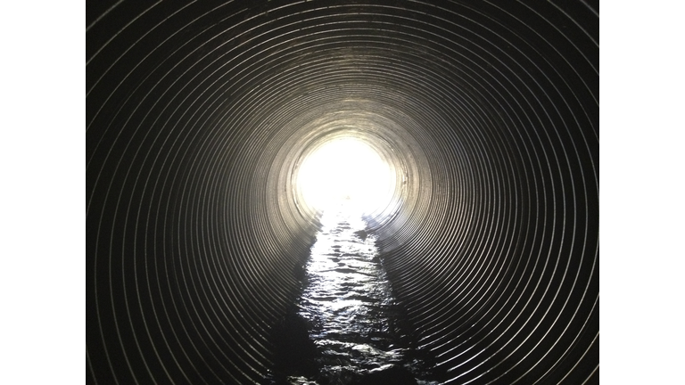 Interior of sewage tunnel