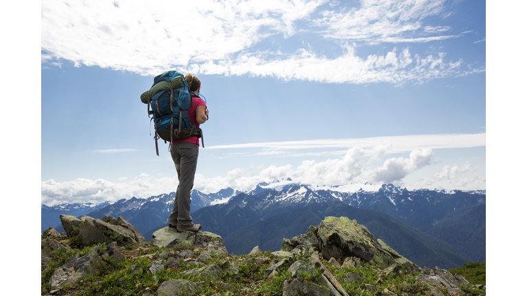 Woman hiking outdoors