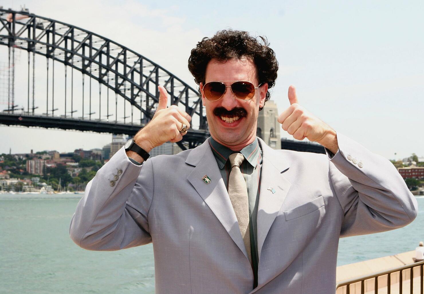 Borat Attends Sydney Press Conference