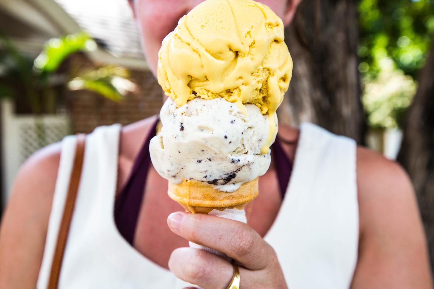 Close Up Of Woman Holding An Icecream