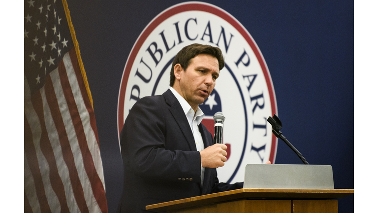 Florida Governor Ron DeSantis Attends Iowa GOP Reception In Cedar Rapids