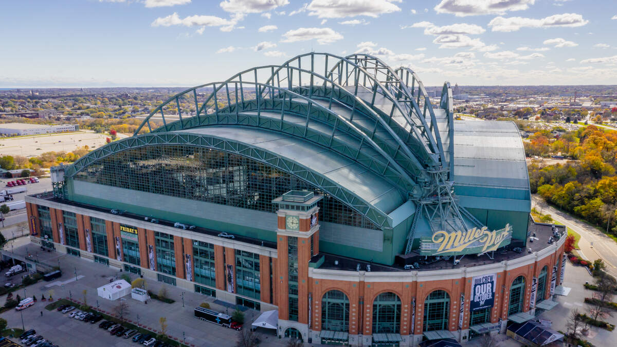 Miller Park in Milwaukee, Wisconsin, home of the Milwaukee Brewers National  League baseball team