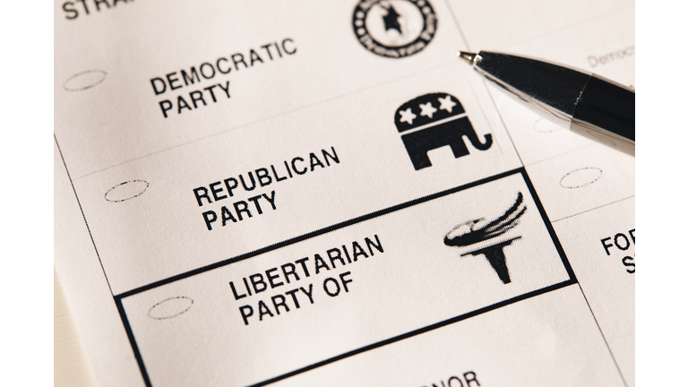 Close-up of voting ballot