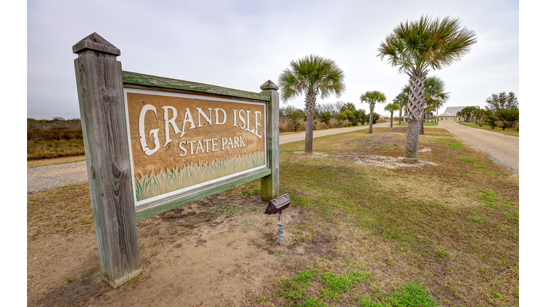 Grand Isle State Park sign.