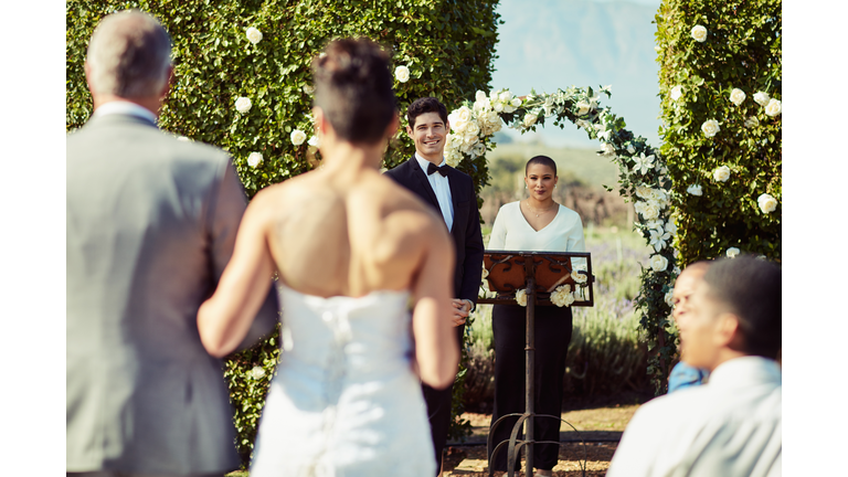 The moment he saw his bride for the first time