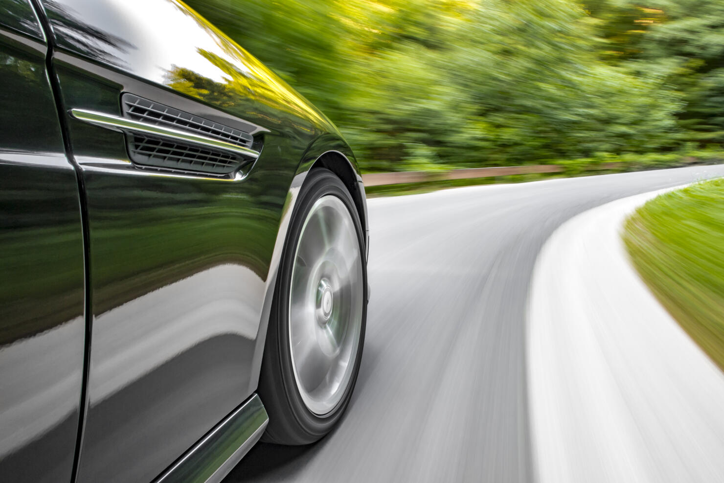Sports car driving