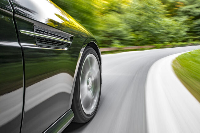 Sports car driving