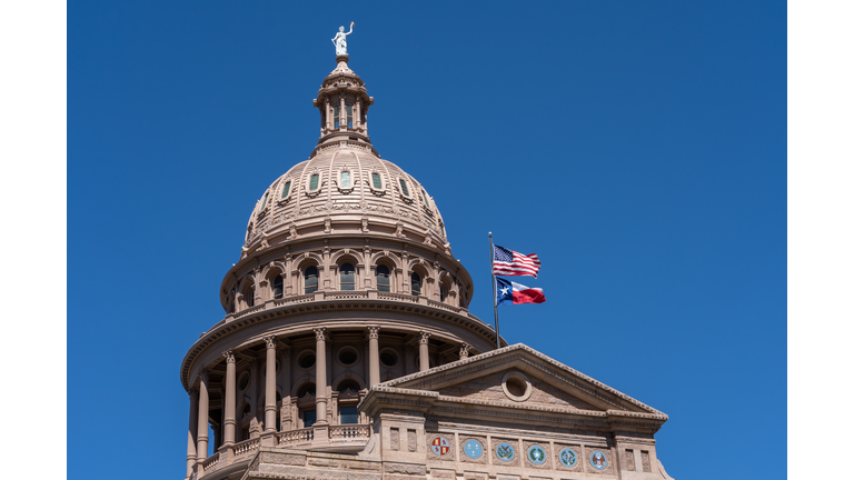 Top part of the Texas State Capitol building.