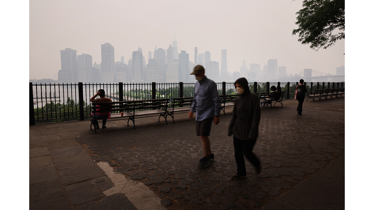 Smoke From Canadian Wildfires Blows South Creating Hazy Conditions On East Coast