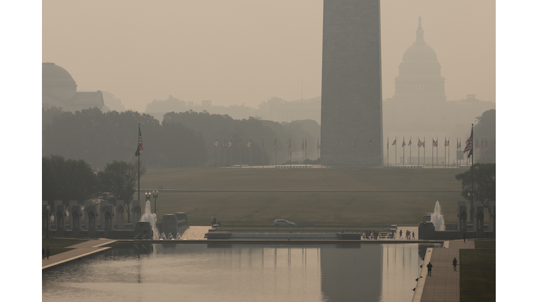 Smoke From Canadian Wildfires Blows South Creating Hazy Conditions On Large Swath Of Eastern U.S.