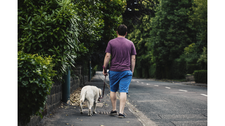 Man walking the dog