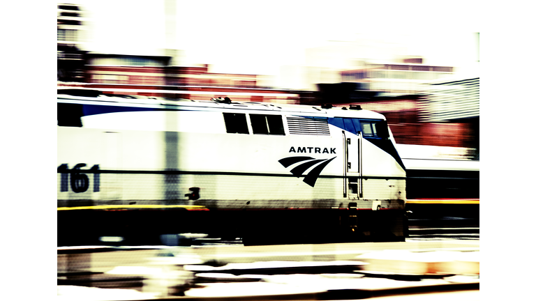 Moving Amtrak Passenger Train