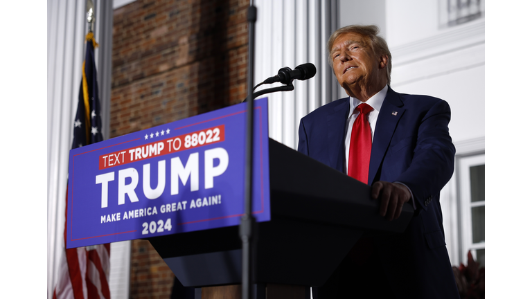 Former President Trump Speaks At His Bedminster Golf Club After Being Arraigned On Federal Charges